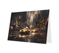 WHJDPP Carte de vœux vert foncé avec impression New York Fashion City - 10,2 x 15,2 cm - Pour Noël, anniversaire d'enfant, Saint-Valentin, anniversaire de mariage et invitations de fête