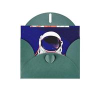 WHJDPP Carte de vœux vert foncé Cool Man in Outer Space Galaxie imprimée 10,2 x 15,2 cm pour Noël, anniversaire d'enfant, Saint-Valentin, anniversaire de mariage et invitations de fête