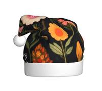 WHJDPP Ce beau chapeau de Noël imprimé fleurs pour adulte est doux, léger et moelleux pour homme et femme