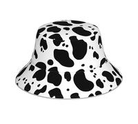 WHJDPP Chapeau bob réfléchissant avec image de vache en peau d'animal unisexe léger, respirant, pliable noir