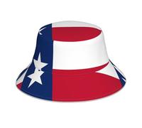 WHJDPP Chapeau bob réfléchissant drapeau du Texas imprimé pour homme et femme pour voyage, camping, activités de plein air Noir