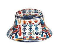 WHJDPP Chapeau cloche suédois unisexe léger et respirant pliable Motif cheval folk