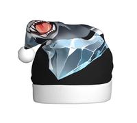 WHJDPP Chapeau de Noël avec boule de cristal dans la bouche du loup pour adulte, doux, léger et moelleux pour homme et femme