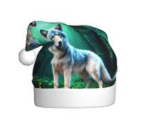 WHJDPP Chapeau de Noël avec image de loup pour adulte pour Noël, Halloween, Nouvel An, soldes, promotions