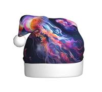 WHJDPP Chapeau de Noël avec imprimé méduses colorées pour adulte, doux, léger et moelleux pour homme et femme