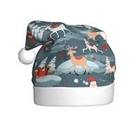WHJDPP Chapeau de Noël avec imprimé traîneau de renne pour adulte doux et moelleux, idéal pour une utilisation à long terme