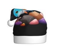 WHJDPP Chapeau de Noël avec petits poissons sur des pierres colorées pour adulte, doux, léger et moelleux pour homme et femme