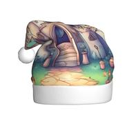 WHJDPP Chapeau de Noël classique imprimé château pour adultes célébrations festives comme cadeau pour homme et femme
