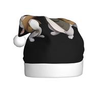 WHJDPP Chapeau de Noël durable avec deux petits lapins tenant des cœurs d'amour pour adulte pour Halloween, Noël, Nouvel An