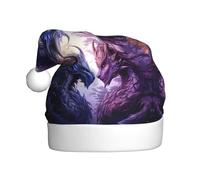 WHJDPP Chapeau de Noël durable pour adulte avec imprimé dragons violets et fils pour Halloween, Noël, Nouvel An