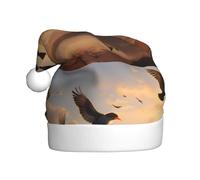 WHJDPP Chapeau de Noël en peluche pour homme et femme Motif oiseaux migration pour adulte