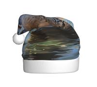 WHJDPP Chapeau de Noël imprimé canard pour adulte Motif peinture à l'huile HD doux, léger et moelleux pour homme et femme