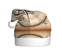 WHJDPP Chapeau de Noël imprimé carte de boussole nautique pour adultes célébrations festives comme cadeau pour homme et femme