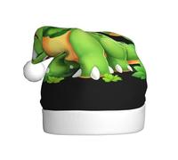 WHJDPP Chapeau de Noël imprimé dinosaure trèfle pour adulte, doux, léger et moelleux pour homme et femme