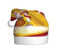 WHJDPP Chapeau de Noël imprimé drapeau espagnol durable pour adulte pour Halloween, Noël, Nouvel An