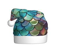 WHJDPP Chapeau de Noël imprimé écailles de sirène pour adulte, doux et moelleux, idéal pour une utilisation à long terme