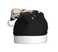 WHJDPP Chapeau de Noël imprimé fleur de prunier clair de lune pour adultes célébrations festives comme cadeau pour homme et femme