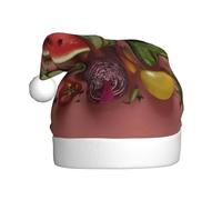 WHJDPP Chapeau de Noël imprimé fruits et légumes riches pour adultes - Cadeau pour homme et femme