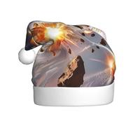 WHJDPP Chapeau de Noël imprimé impact astéroïde pour adultes - Cadeau pour homme et femme