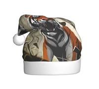 WHJDPP Chapeau de Noël imprimé tigre sérieux pour adultes célébrations festives comme cadeau pour homme et femme