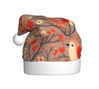 WHJDPP Chapeau de Noël pour adulte avec imprimé oiseaux d'amour doux et moelleux, idéal pour une utilisation à long terme