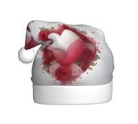 WHJDPP Chapeau de Noël romantique avec imprimé cœur pour adulte, doux, léger et moelleux pour homme et femme