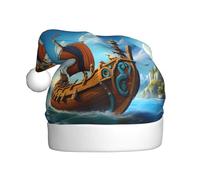 WHJDPP Chapeau de Noël Vikings imprimé bateau pour adulte, doux et moelleux, idéal pour une utilisation à long terme