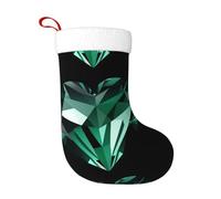 WHJDPP Chaussettes de Noël décoratives en forme de cœur avec strass verts pour décoration d'Halloween, Noël et Nouvel An