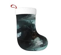 WHJDPP Chaussettes de Noël décoratives imprimées monstres des mers profondes pour Halloween, Noël et Nouvel An