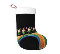 WHJDPP Chaussettes de Noël décoratives pour Halloween, Noël et Nouvel An Motif fées dansant sur l'arc-en-ciel