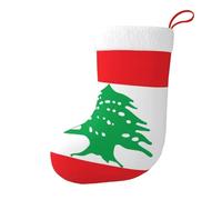 Whjdpp Chaussettes de Noël imprimées des deux côtés avec drapeau du Liban pour décoration intérieure de grande capacité