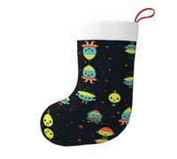 Whjdpp Chaussettes de Noël imprimées des deux côtés - Vaisseau spatial extraterrestre - Grande capacité - Décoration d'intérieur