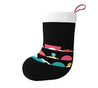 Whjdpp Chaussettes de Noël imprimées double face avec impression du monde humain coloré pour décorations d'intérieur de grande capacité