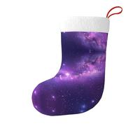 Whjdpp Chaussettes de Noël imprimées double face violettes River of Stars pour décoration d'intérieur de grande capacité