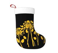 WHJDPP Chaussettes décoratives de Noël avec impression pissenlits dorés pour Halloween, Noël et Nouvel An