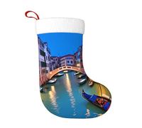 WHJDPP Chaussettes décoratives de Noël avec impression Venise Night pour Halloween, Noël et Nouvel An