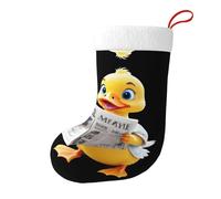 WHJDPP Chaussettes décoratives de Noël avec imprimé petit canard lisant un journal - Ajoutez une touche festive à Halloween, Noël