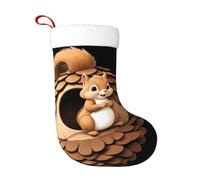 WHJDPP Chaussettes décoratives de Noël avec inscription « The Little Squirrel in the Pine Cone House » pour décorer Halloween, Noël et Nouvel An