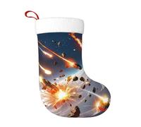 WHJDPP Chaussettes décoratives de Noël douces imprimées avec un impact astéroïde léger, avec une bonne sensation tactile pour Halloween, Noël et Nouvel An