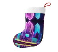 WHJDPP Chaussettes décoratives de Noël imprimées Sci-Fi City pour ajouter une touche festive à Halloween, Noël