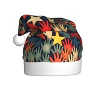 WHJDPP Cinq pointus étoile palmier image chapeau de Noël en peluche hommes et femmes chapeaux de Noël adultes Nouvel An vacances fêtes casquettes