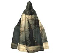WHJDPP Cracks in the Earth Cape à capuche pour adulte sans fermeture éclair, confortable et durable pour les jeux de rôle
