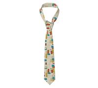 WHJDPP Cravate imprimée moderne du milieu du siècle pour homme - Douce et confortable pour le travail, le travail, un anniversaire, un mariage, une fête, un banquet - 145 x 7,9 cm - Entretien facile