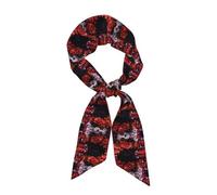 WHJDPP Day Of The Dead Sugar Roses Skull Picture Écharpe tendance pour femme Style polyvalent Doux et soyeux pour les rendez-vous, les voyages