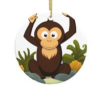 WHJDPP Décoration de porte ou de fenêtre en céramique Motif Singe sur le récif Arbre de Noël