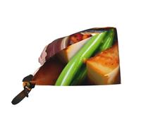 WHJDPP Delicious Grilled Meat Casquette de travail pour homme et femme Réglable Absorbant la transpiration Respirant Noir