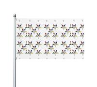 WHJDPP Drapeau de décoration d'extérieur avec étoiles de l'Est - 0,9 x 1,5 m - Bannière en polyester durable pour cour, terrasse, porche et présentations festives - Couleurs vives et installation