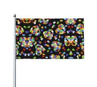 WHJDPP Drapeau de décoration d'extérieur en polyester durable pour cour, terrasse, porche et présentations festives - Couleurs vives et installation facile - 0,9 x 1,5 m