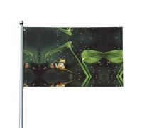 WHJDPP Drapeau de décoration d'extérieur Peace Tree Frog Prints 0,9 x 1,5 m - Bannière en polyester durable pour cour, terrasse, porche et présentations festives - Couleurs vives et installation