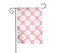 WHJDPP Drapeau de jardin imprimé chrysanthème blanc 30,5 x 45,7 cm pour décoration de cour avec une largeur de poteau de 3 cm (drapeau uniquement, mât non inclus)